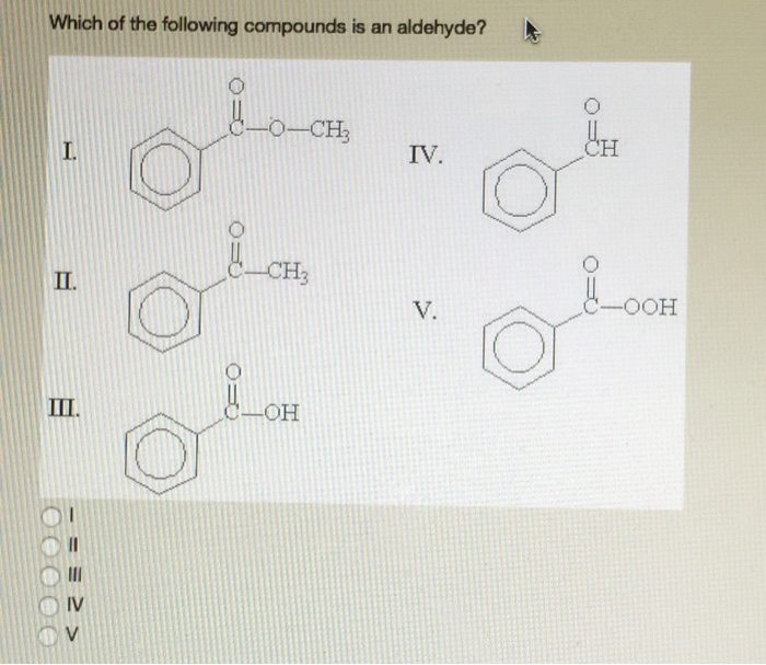 Solved Which Of The Following Compounds Is An Aldehde? I Ii | Chegg.com