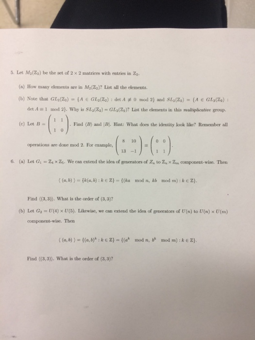 Solved Let M 2 Z 2 Be The Set Of 2 Times 2 Matrices With Chegg Com