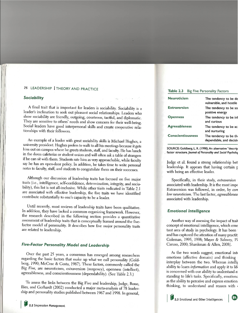 Thesis Of An Essay Essay Questions Points Each Of The Five Major Leadership Traits Discussed In Chapter Of Leadership Theory And Practice Which Would You Claim To Can Someone Online Do Your Homewoek also High School Admission Essay Samples Solved Major Leadership Traits Intelligence Selfconf Best English Essay Topics