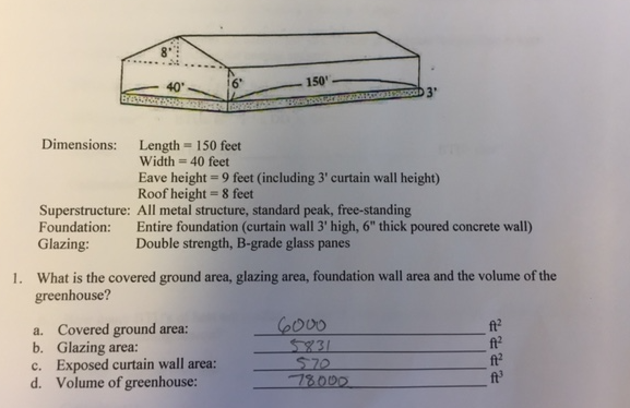 Solved 8 40 150 3 Dimensions Length 150 Feet Width 40