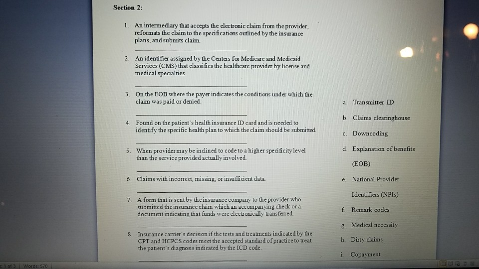 Blank ... REVIEW Fill The The In VOCABULARY With Corre