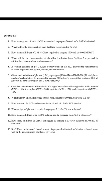 Solved How Many Grams Of Solid Naoh Are Required To Prepa Chegg Com