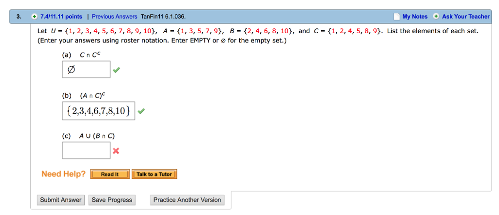 Solved Let U 1 2 3 4 5 6 7 8 9 10 A 1 3 Chegg Com