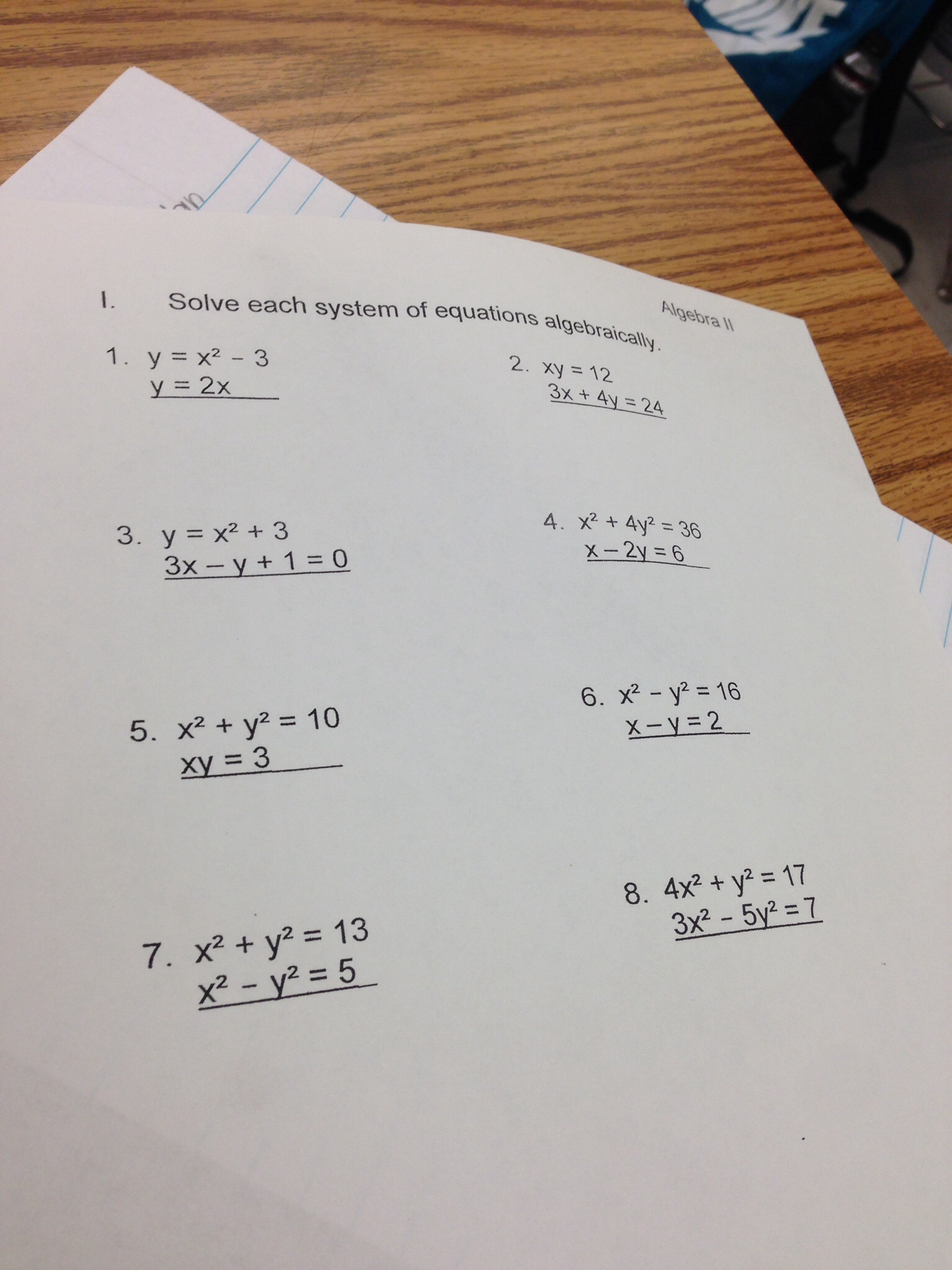 Solved Can I Get Someone To Answer These Using The Substi Chegg Com