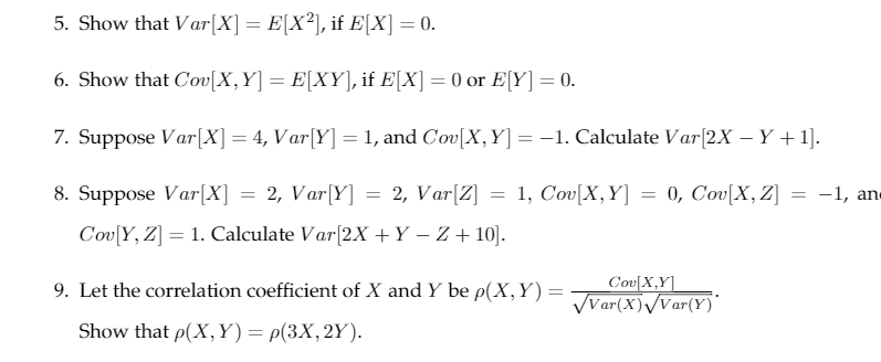 Solved Show That Var X E X 2 If E X 0 Show That Chegg Com