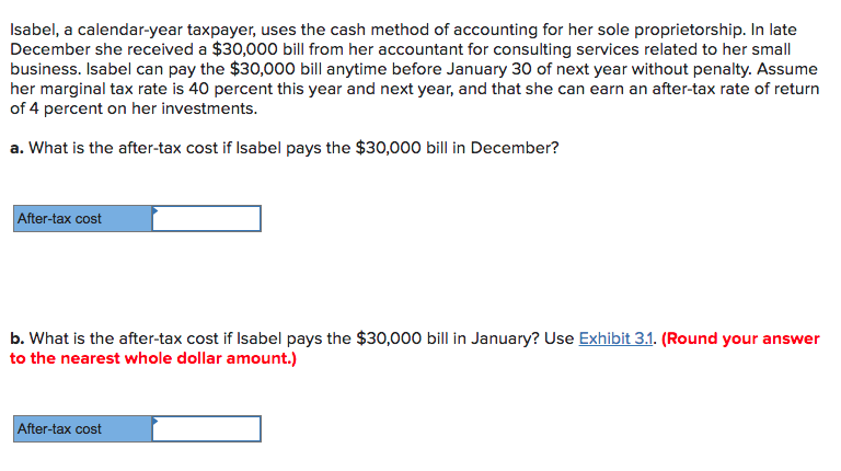Solved Isabel, a calendar-year taxpayer, uses the cash | Chegg.com Solved Isabel, a calendar-year taxpayer, uses the cash | Chegg.com