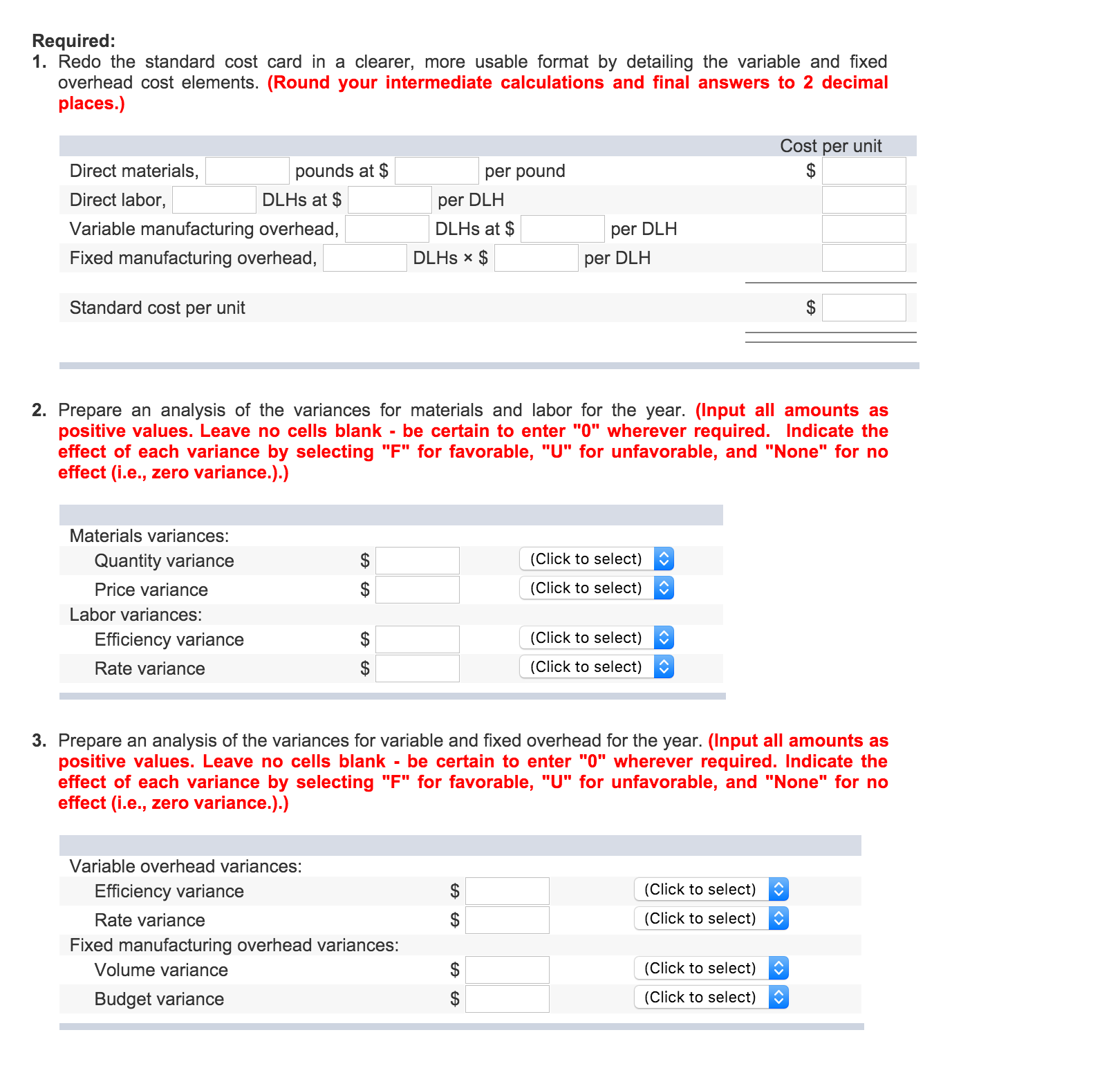 Solved Dresser Company Uses A Standard Cost System And Se