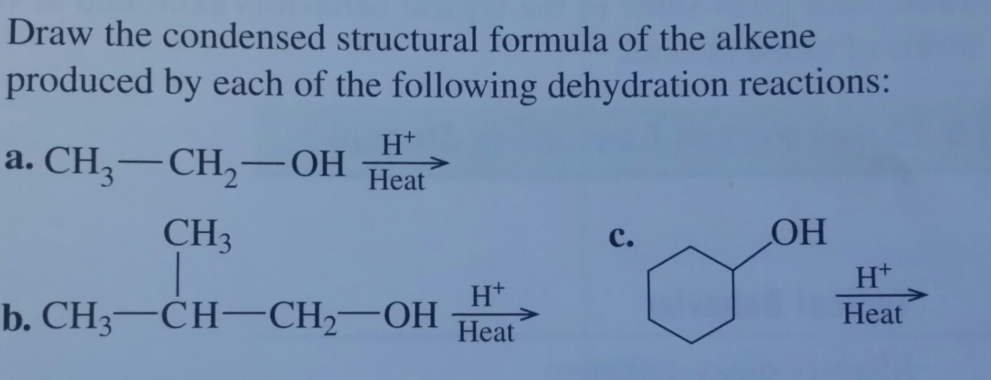 of the alkene produced by each of the following dehydration reactions: Draw...