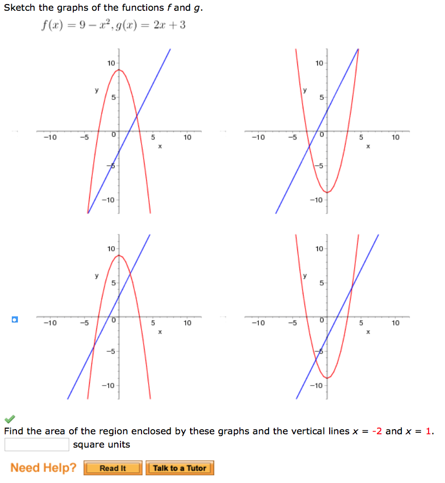 Solved Sketch The Graphs Of The Functions F And G F X 9 Chegg Com