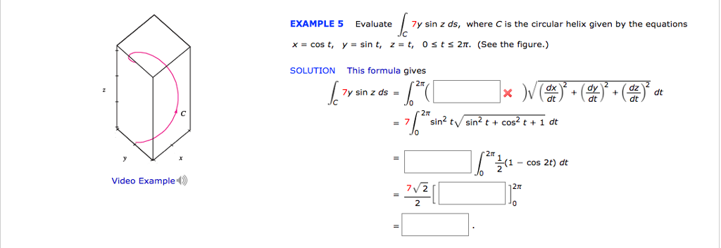 Solved Evaluate Integral C 7y Sin Z Ds Where C Is The Ci Chegg Com