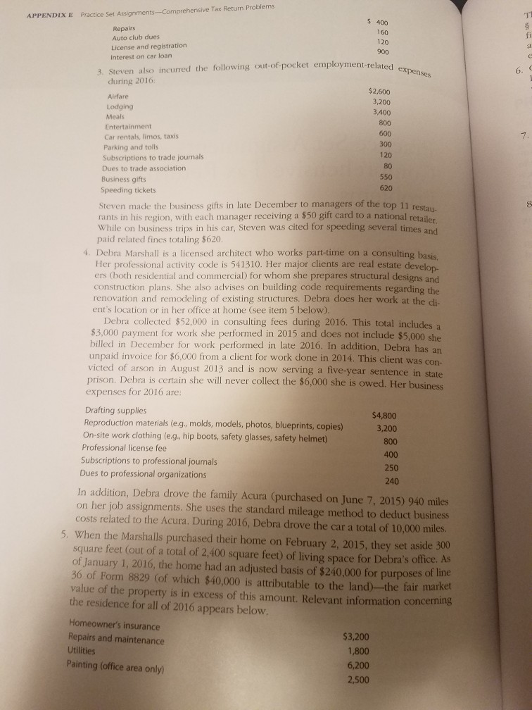 Ctice Set Assignments Practi Com Mprehensive Tax