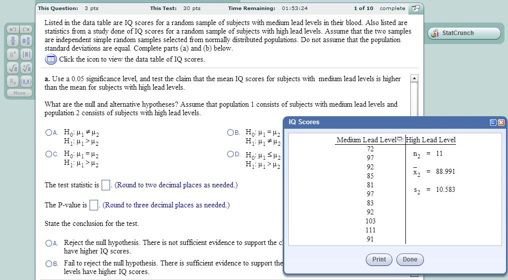 Solved Please explain how to find the test statistic and P | Chegg.com