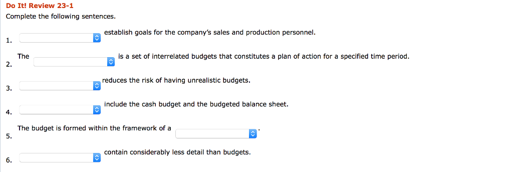 Do It Review 23 1 Plete The Following Sentences Chegg 