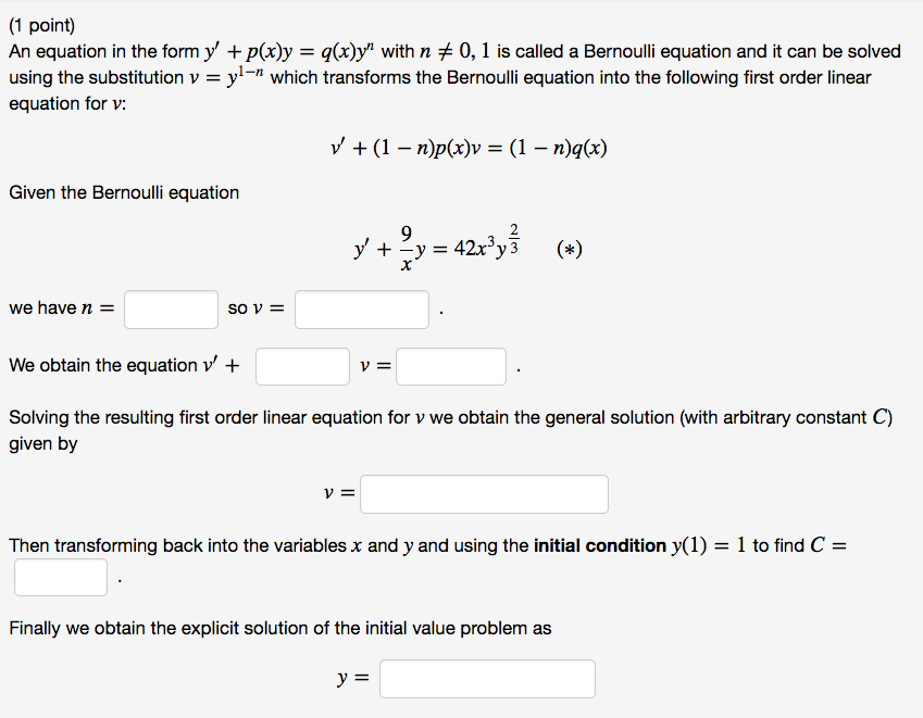 Solved An Equation In The Form Y P X Y Q X Y N With Chegg Com