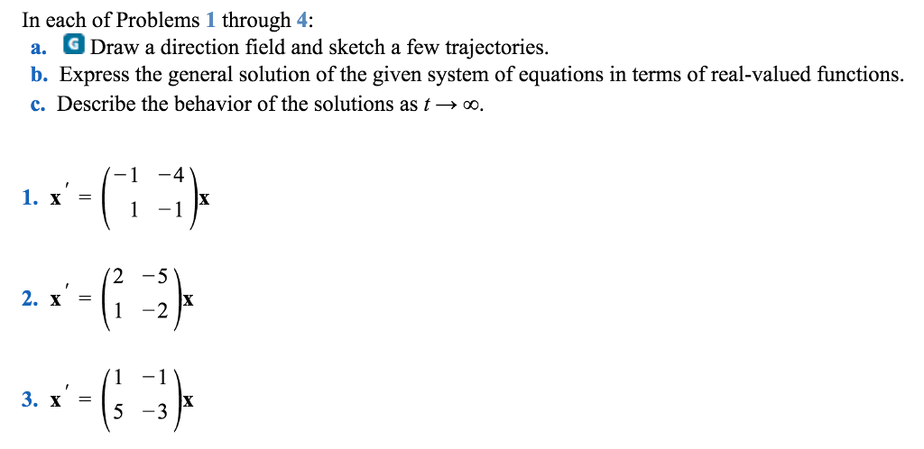 Solved In Each Of Problems 1 Through 4 Draw A Direction Chegg Com