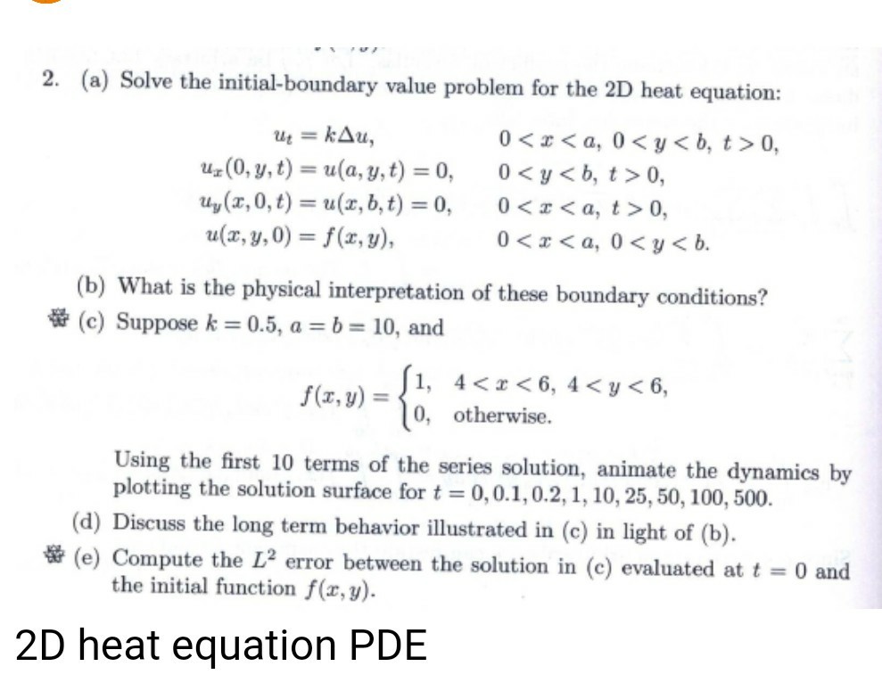 Solved 2 A Solve The Initial Boundary Value Problem Fo Chegg Com