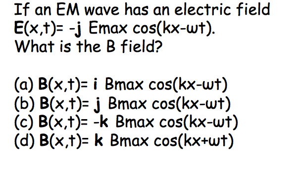 Solved If An Em Wave Has An Electric Field E X J Em Chegg Com