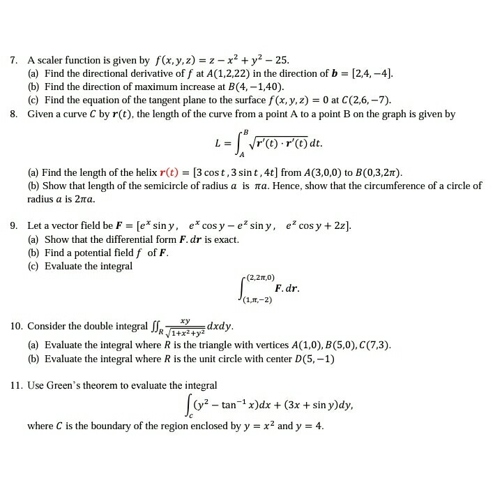 Solved A Scalar Function Is Given By F X Y Z Z X 2 Chegg Com