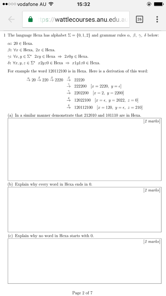 Solved Ooo Vodafone Au 15 32 Ps Wattlecourses Anu Edu Chegg Com