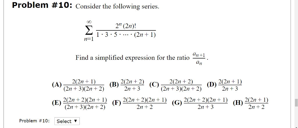 Solved Problem 10 Consider The Following Series 2 2n Chegg Com