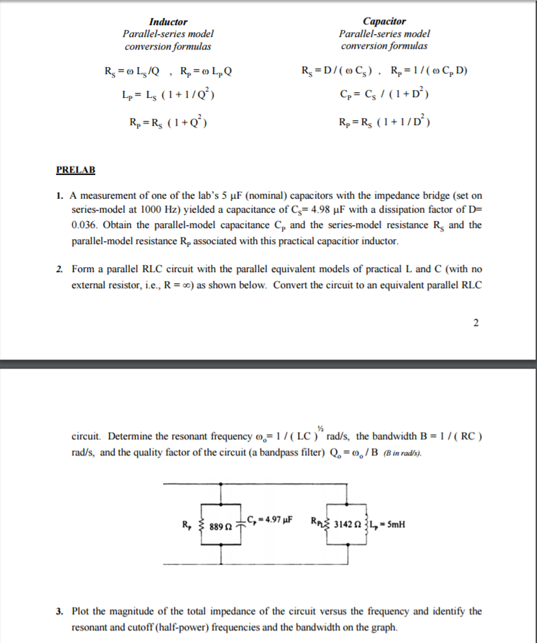 Solved A Measurement Of One Of The Lab S 5 Mu F Nominal Chegg Com