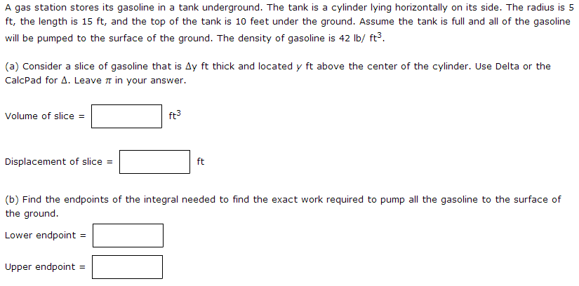 Solved A Gas Station Stores Its Gasoline In A Tank Underg Chegg Com