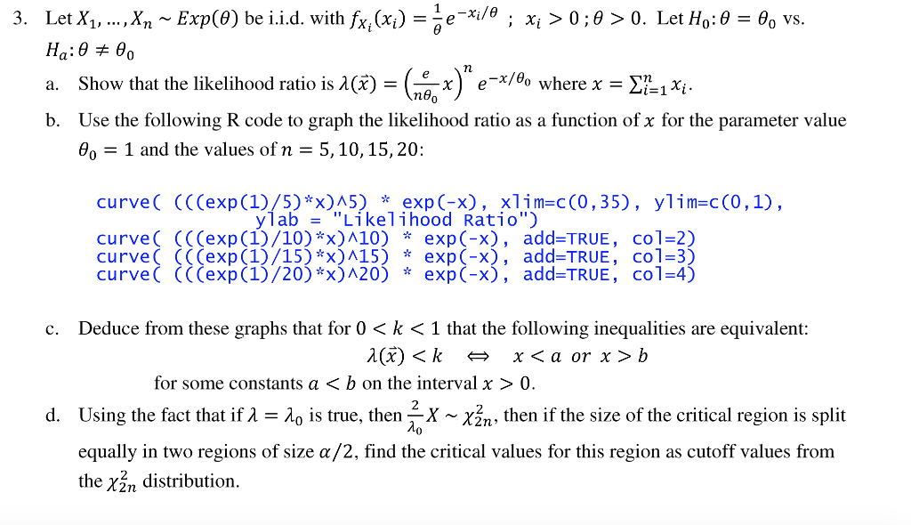 Solved Ne R N E X Where X 1 A Show That The Likel Chegg Com