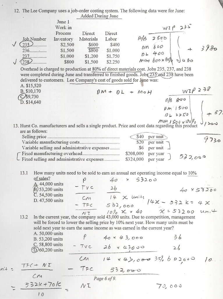 Solved The Lee Company uses a job-order costing system. The 