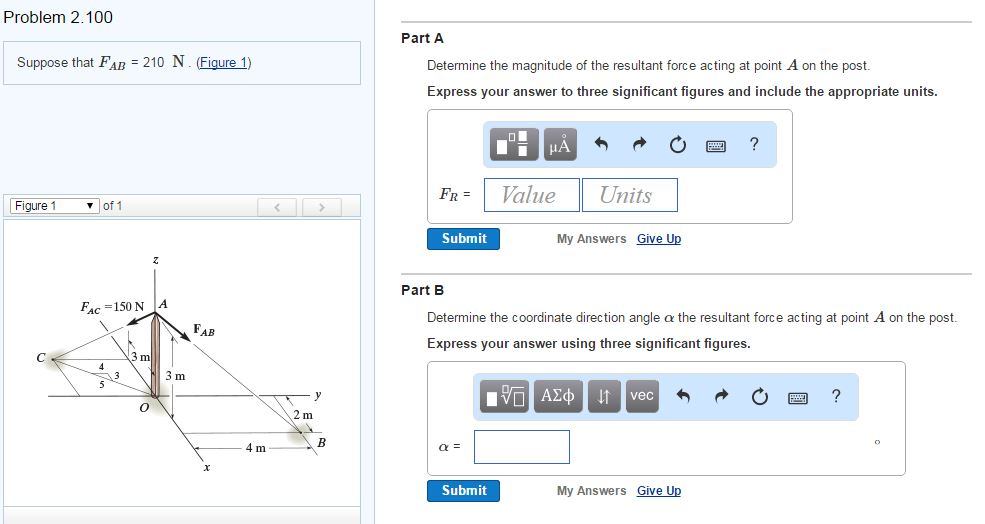 Solved Problem 2 100 Part A Suppose That Fab 210 N Figu Chegg Com