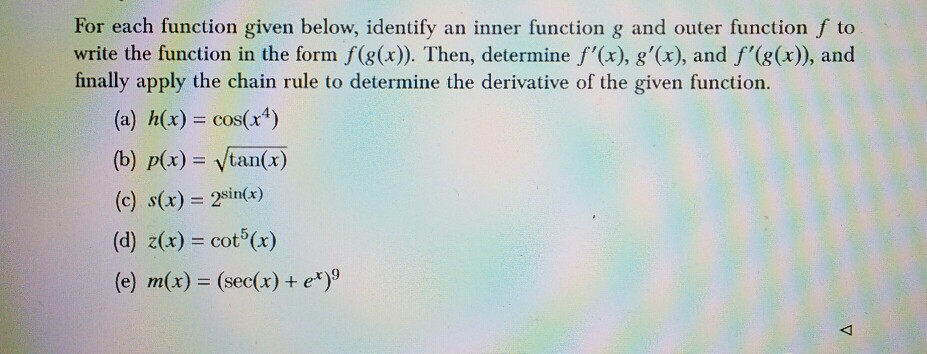 Solved For Each Function Given Below Identify An Inner F Chegg Com
