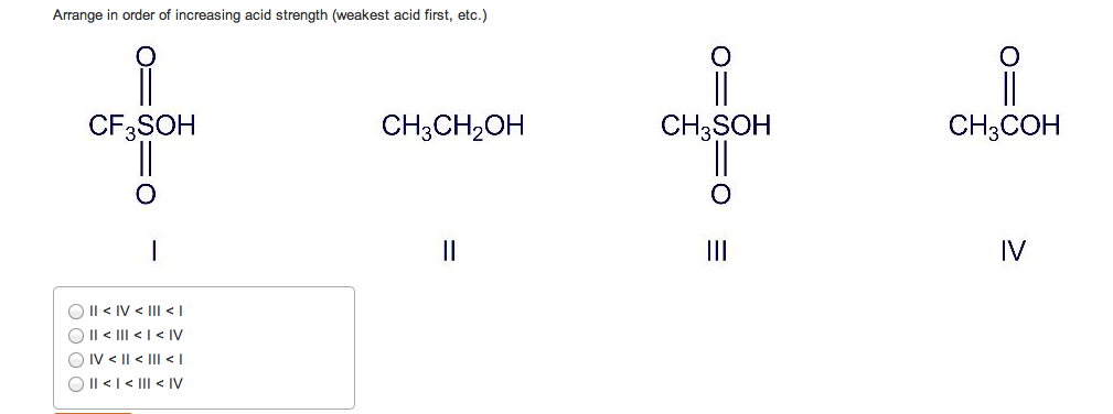 arrange the following carboxylic acids in order of acidity arrange the following carboxylic acids in order of acidity