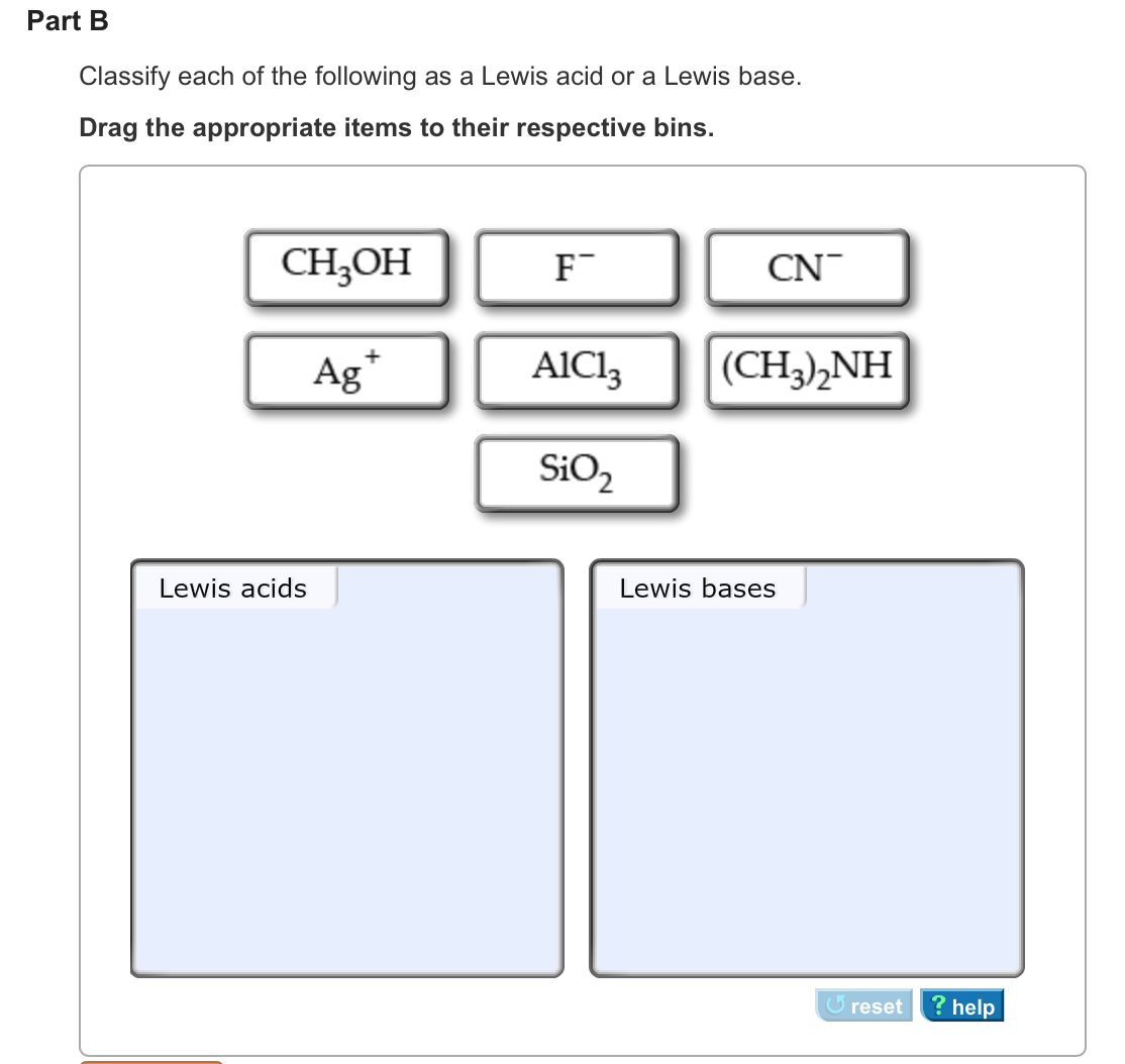 Solved Classify Each Of The Following As A Lewis Acid Or