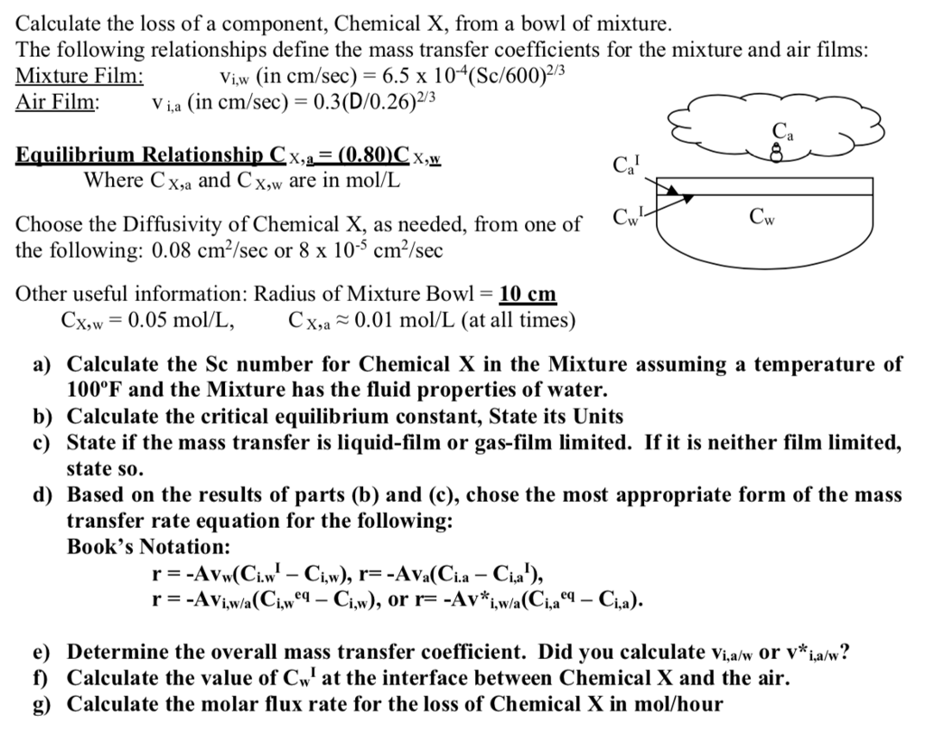 Calculate The Loss Of A Component Chemical X Fro Chegg Com