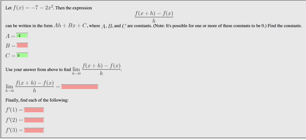 Solved Let F R 7 22 Then The Expression F X H F R Chegg Com