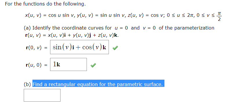 Solved For The Functions Do The Following X U V Cos Chegg Com