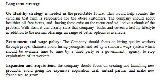 Question & Answer: • Establish Long-term Goals and Objectives o Strategy Formulation on McDonlad's Corporation... 2