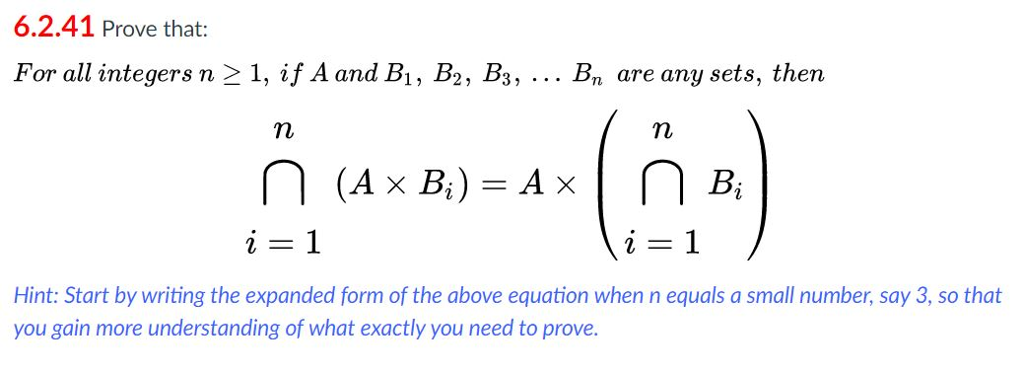 Solved 6 2 41 Prove That For All Integers N 2 1 If A An Chegg Com