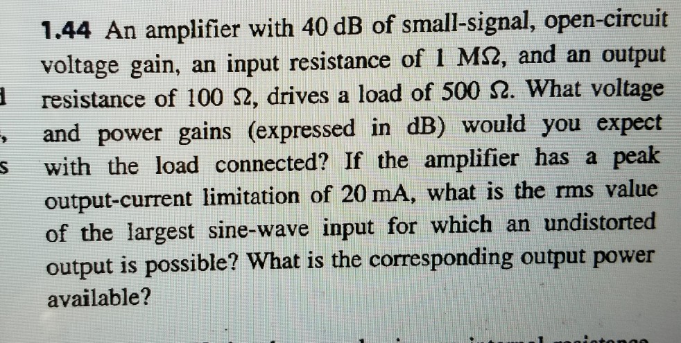 Solved a. An amplifier rated at 40-W output is connected to