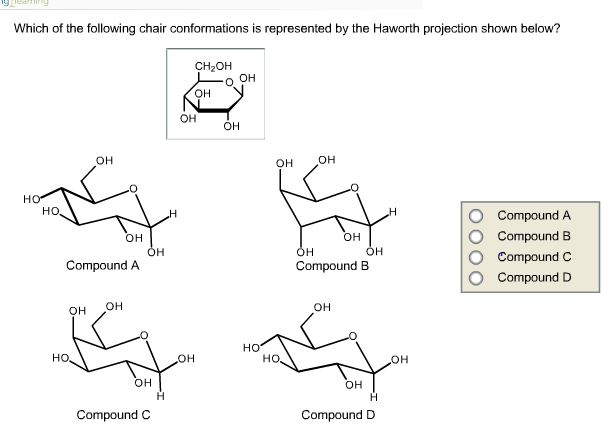 Solved Which Of The Following Chair Conformations Is Chegg Com