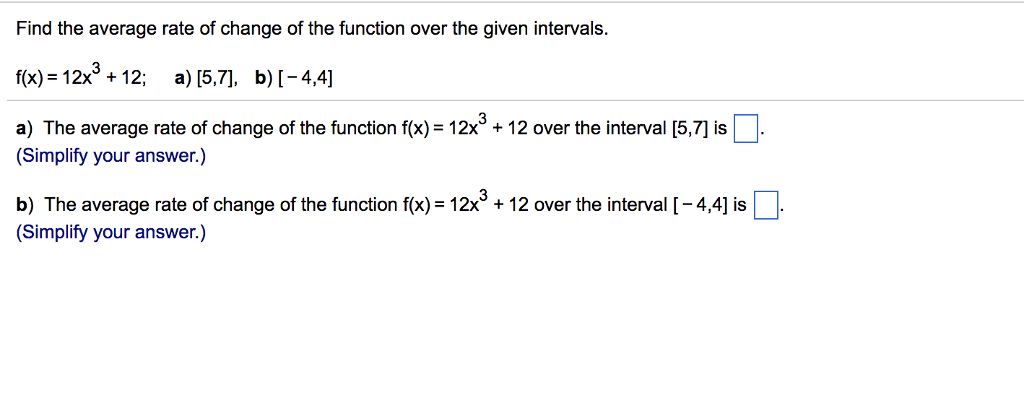 Average Rate of Change of a Function Over an Interval 