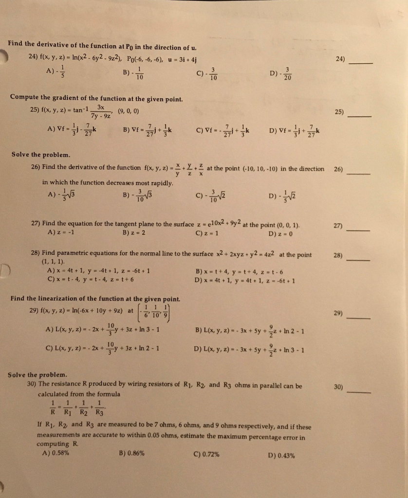 Solved Find The Derivative Of The Function At Po In The D Chegg Com