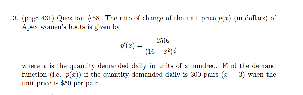 Solved 3 Page 431 Question 58 The Rate Of Change Of Chegg Com