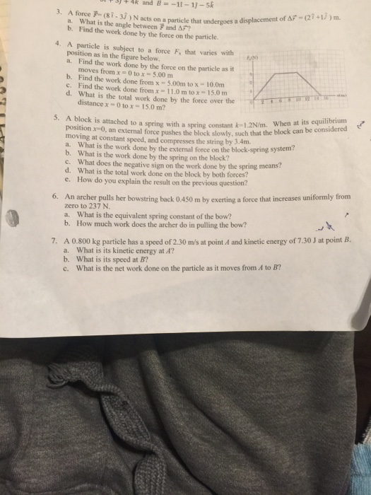 Solved A Force F 8 I 3j N Acts On A Particle That U Chegg Com