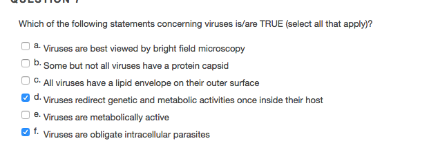 Solved Which Of The Following Statements Concerning Virus