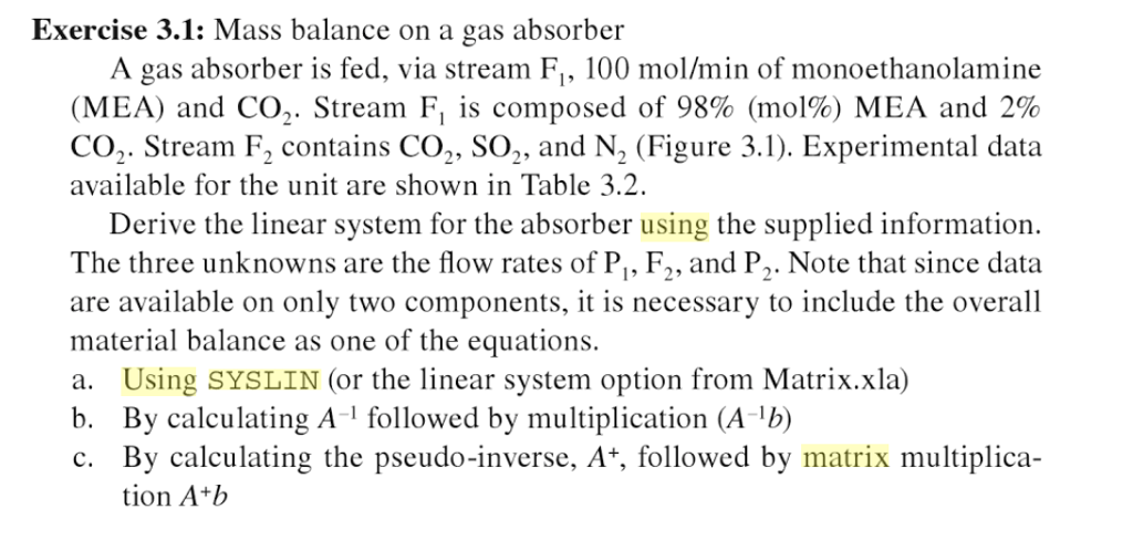 Solved Exercise 3 1 Mass Balance On A Gas Absorber A Gas Chegg Com