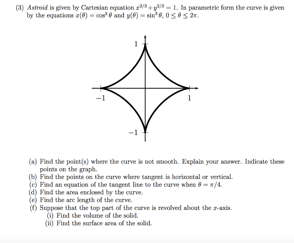 Solved Astroid Is Given By Cartesian Equation X 2 3 Y 2 Chegg Com