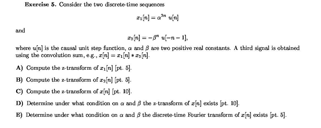 Solved Consider The Two Discrete Time Sequences X 1 N Chegg Com