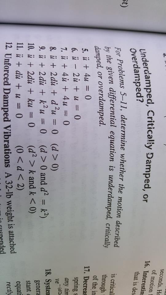 Solved For Problems 5 11 Determine Whether The Motion De Chegg Com