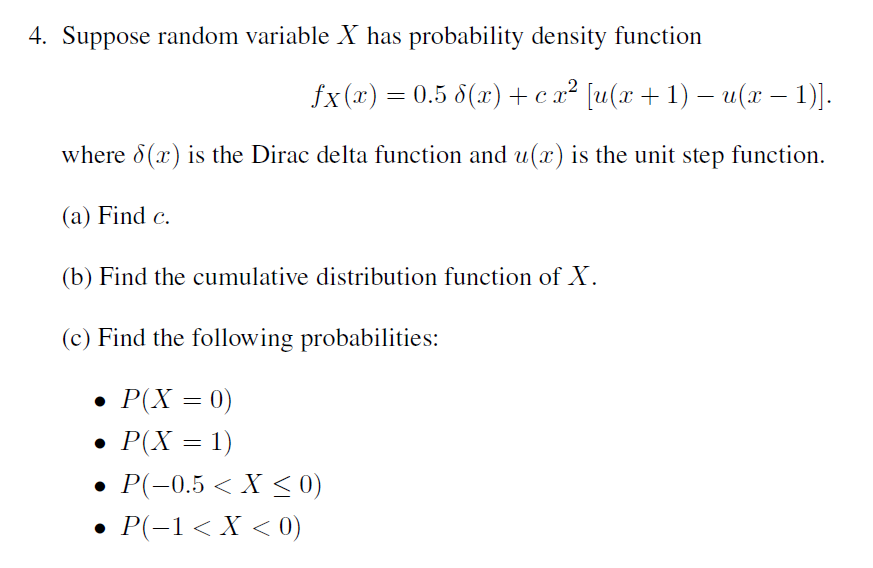 Suppose Random Variable X Has Probability Density Chegg Com