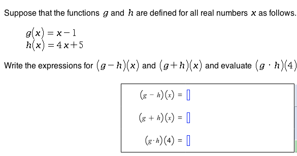 Solved Suppose That The Functions G And H Are Defined For Chegg Com